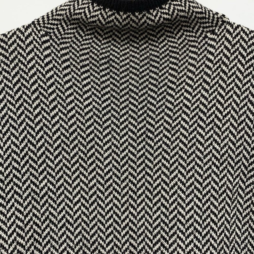 Ralph Lauren‎ Black and White Chevron Turtleneck Sweater XL - Picture 10 of 12